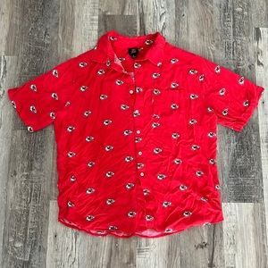 SIZE XL| MENS| NFL Team Apparel Kansas City Chiefs Button Up Polo | Red